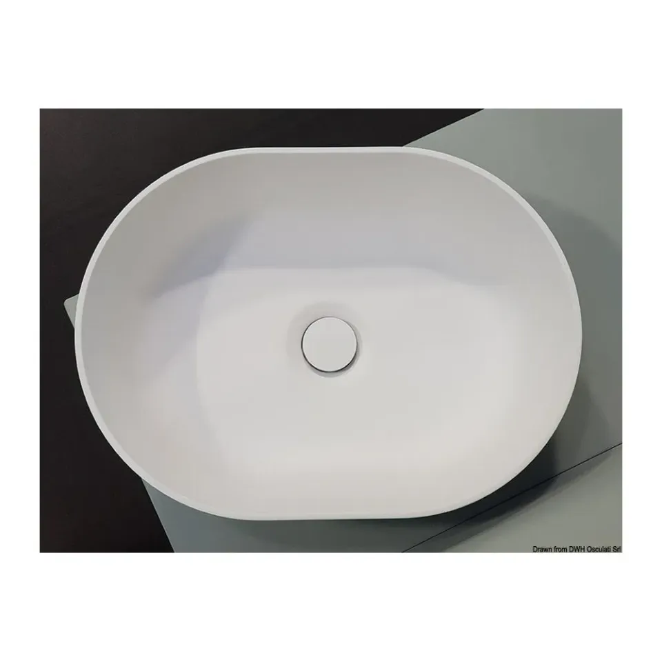 Ocritech lavabo semi-ovale blanc 350x260 mm mat