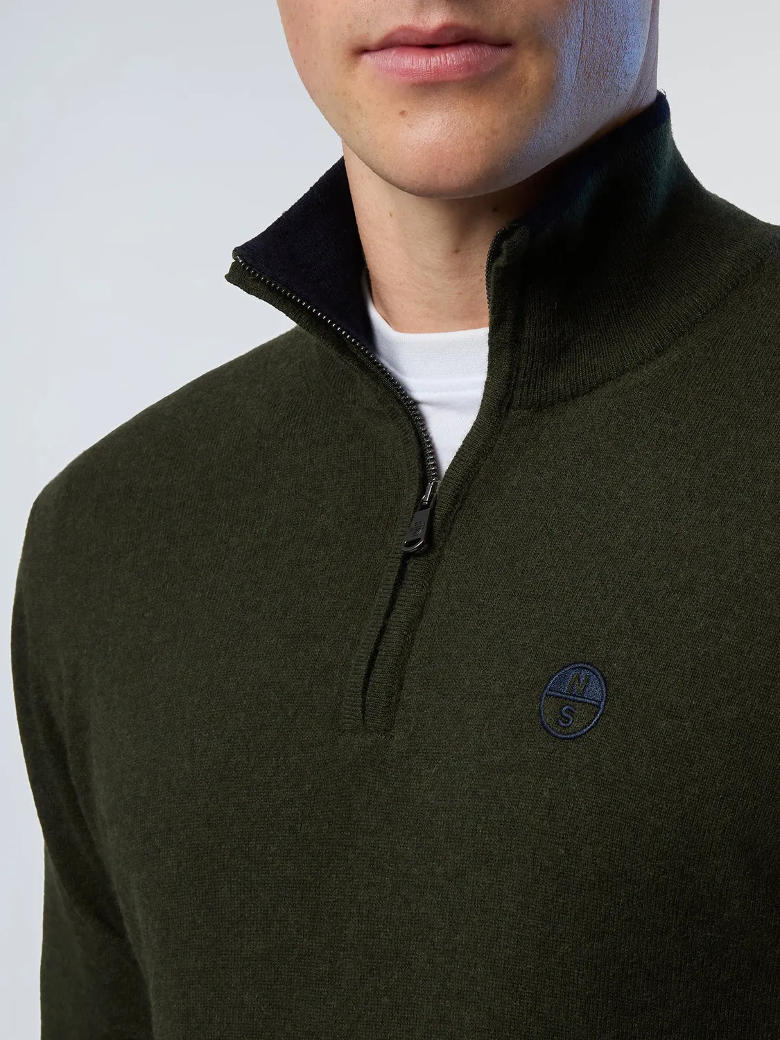 North Sails pull demi-zip éco-cachemire col montant