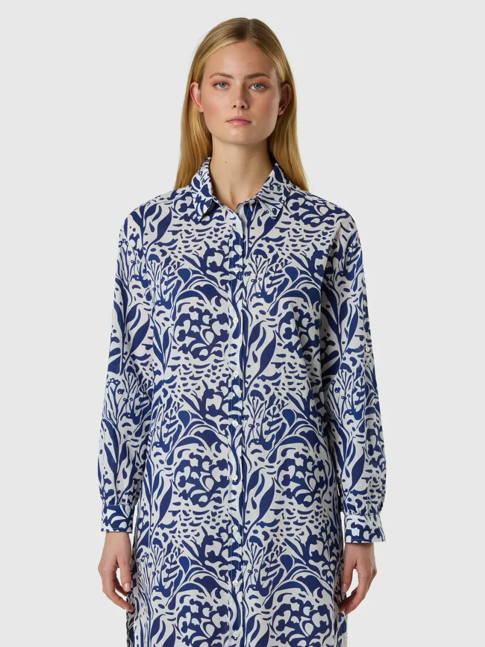 North Sails Coral Print robe chemise corail mousseline coton