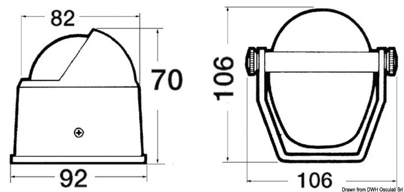 Riviera Stella compas bateau blanc 65 mm capot