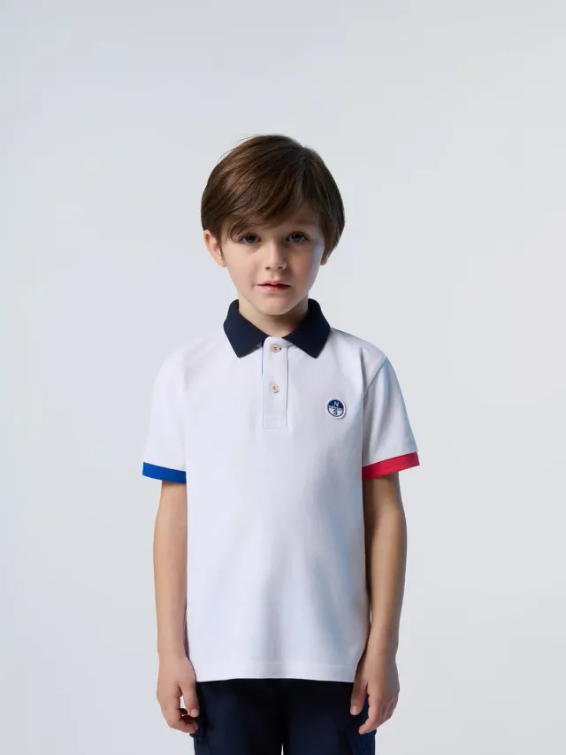 North Sails polo enfant coton bio liserés couleur