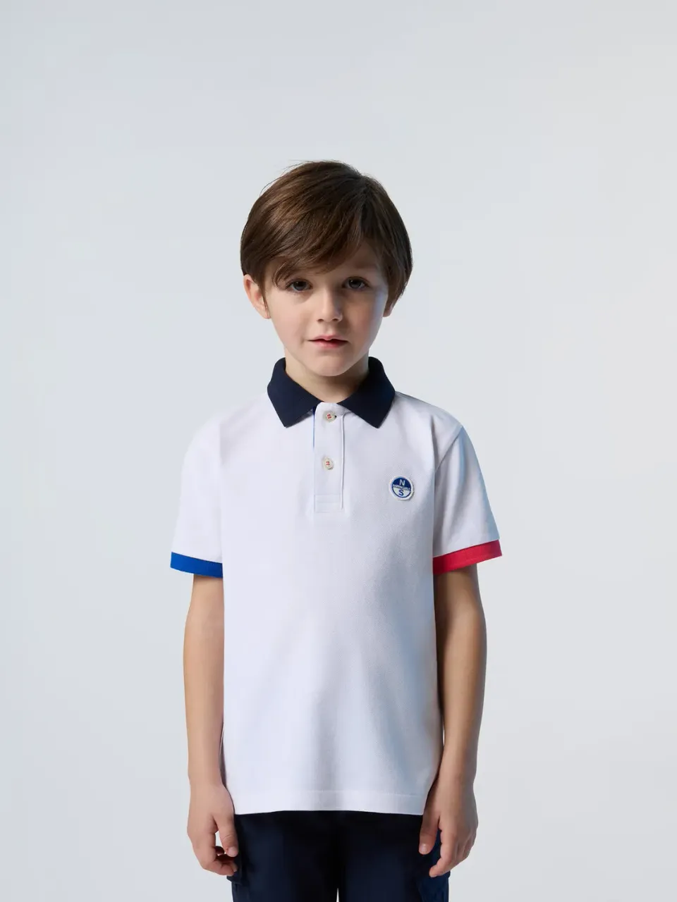 North Sails polo enfant coton bio liserés couleur