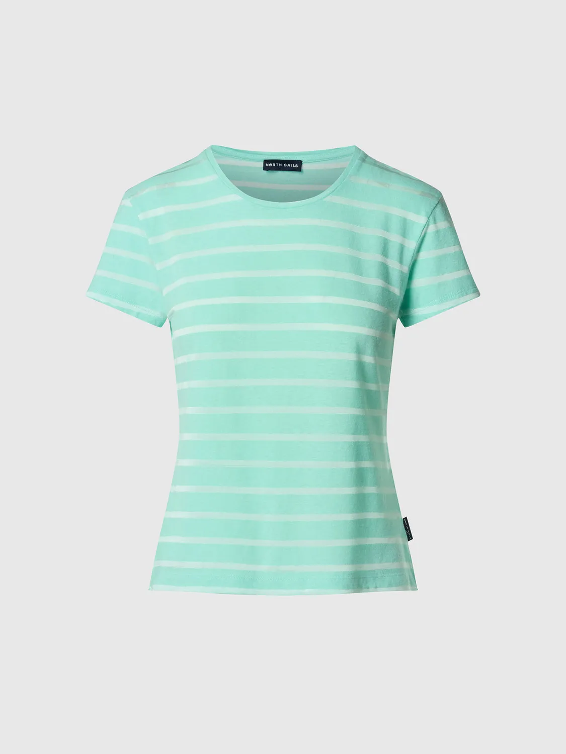 North Sails T-Shirt Rayé Slub Lin Fluide Léger