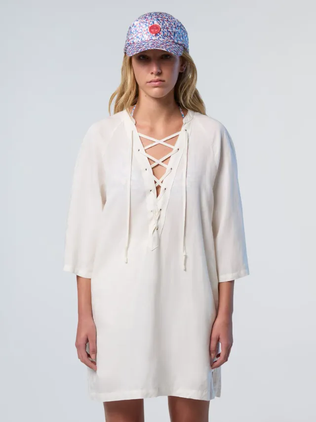 North Sails kaftan plage viscose lin col V noué