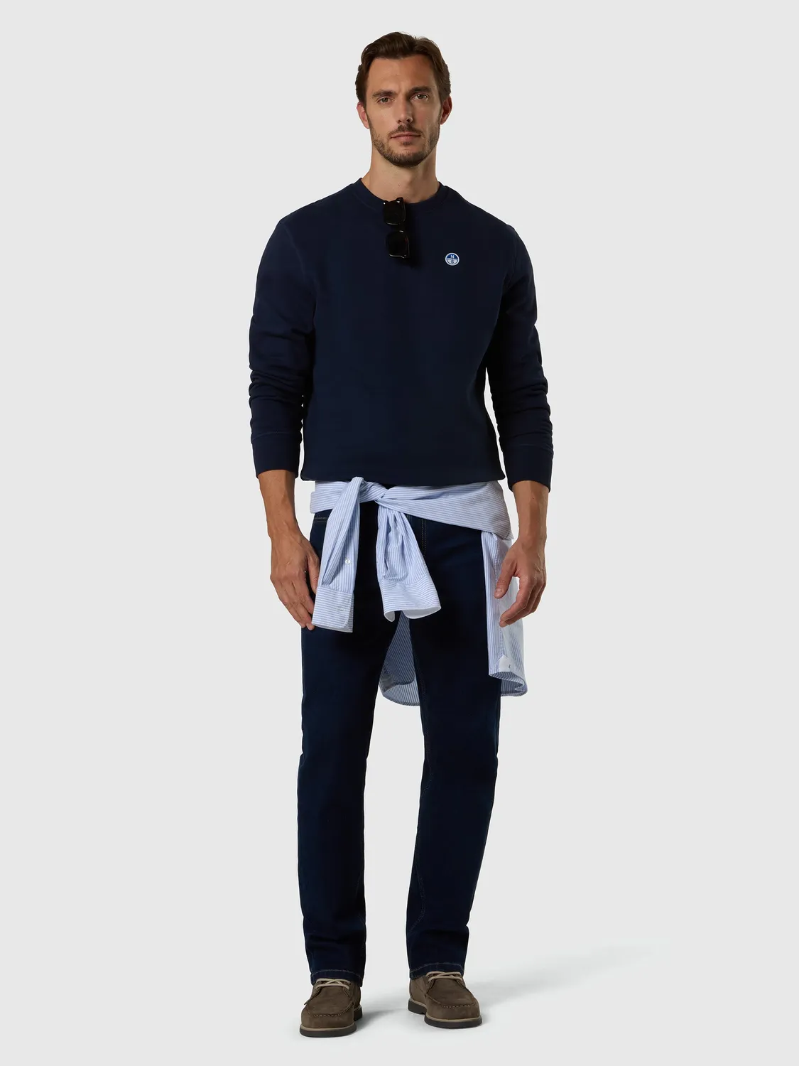 North Sails sweat logo patch espresso homme L