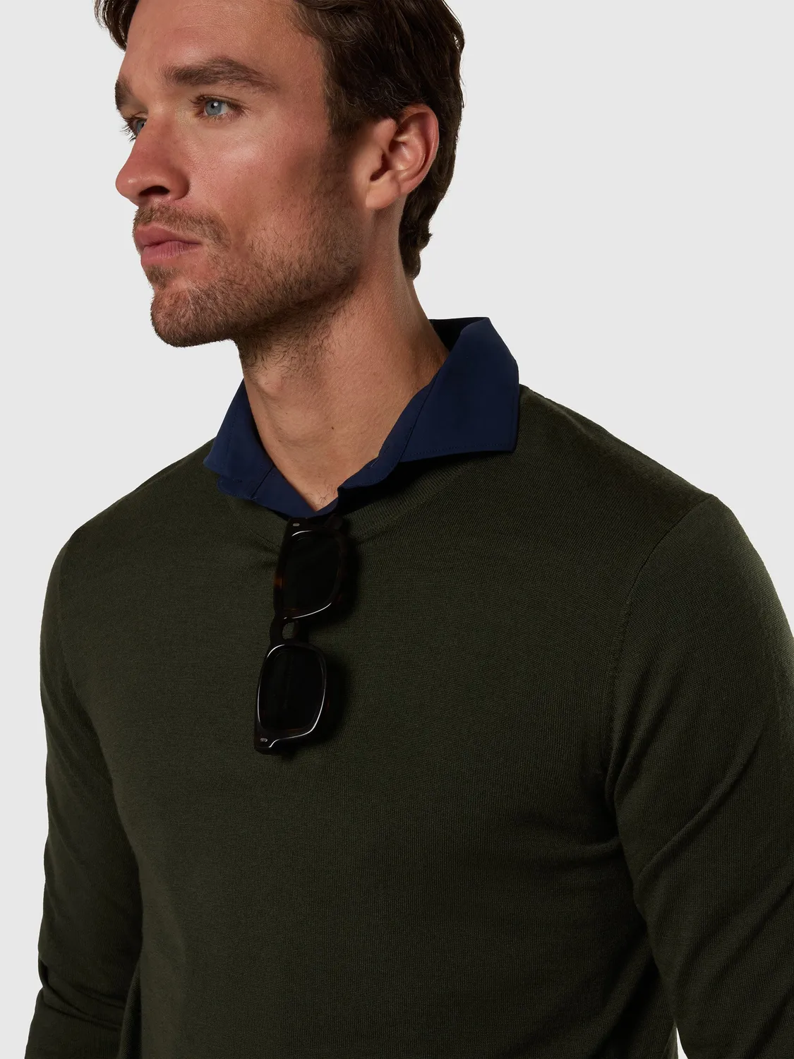 North Sails Merino pull col rond Forest night
