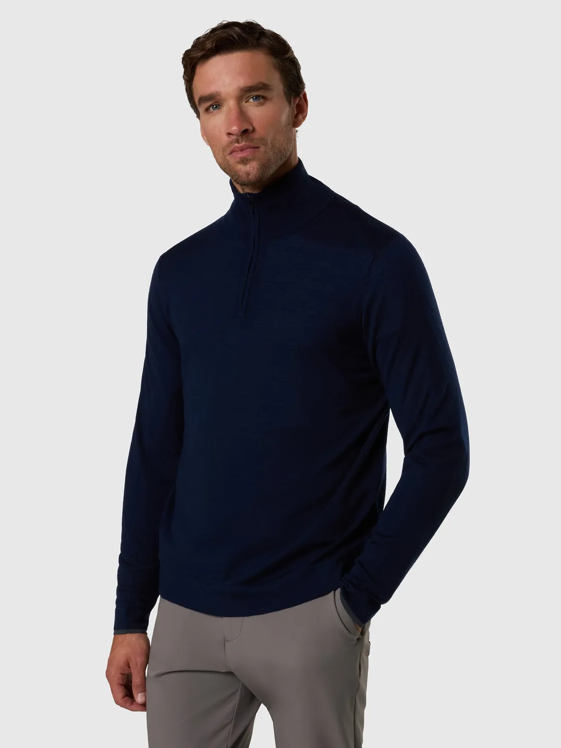 North Sails pull demi-zip mérinos homme bleu marine