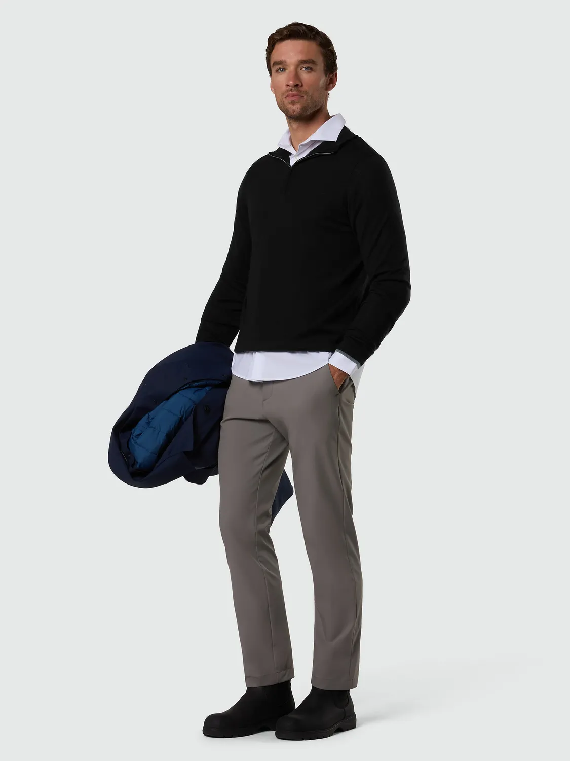 North Sails pull demi-zip mérinos homme bleu marine