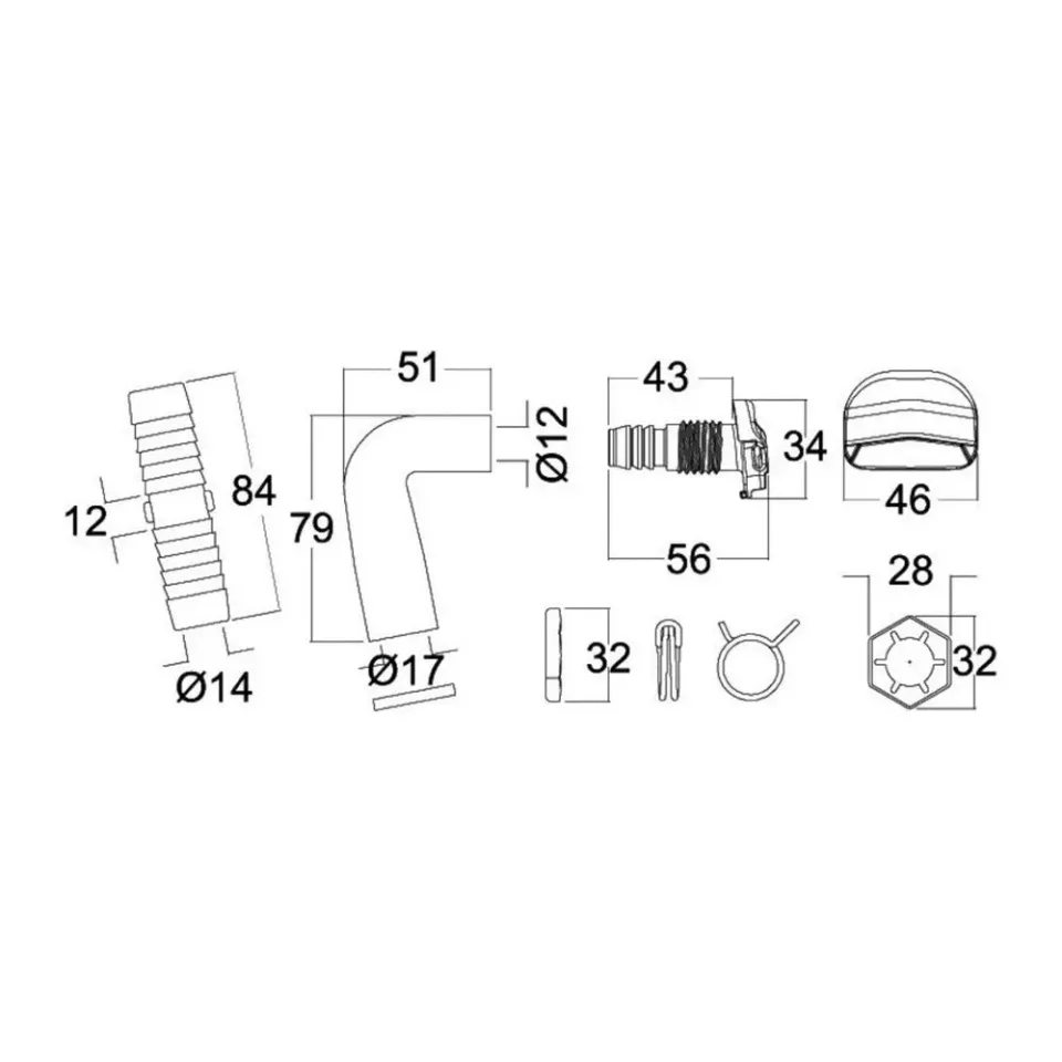 Tecma G1 G2 buse entrée eau WC blanche