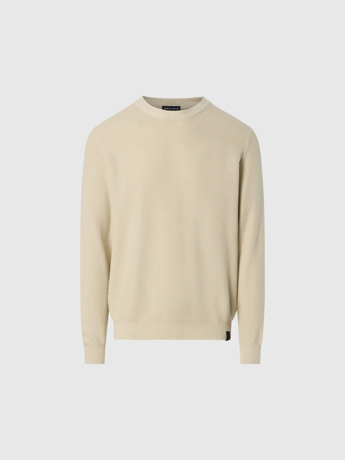 North Sails pull col rond maille nid abeille coton bio