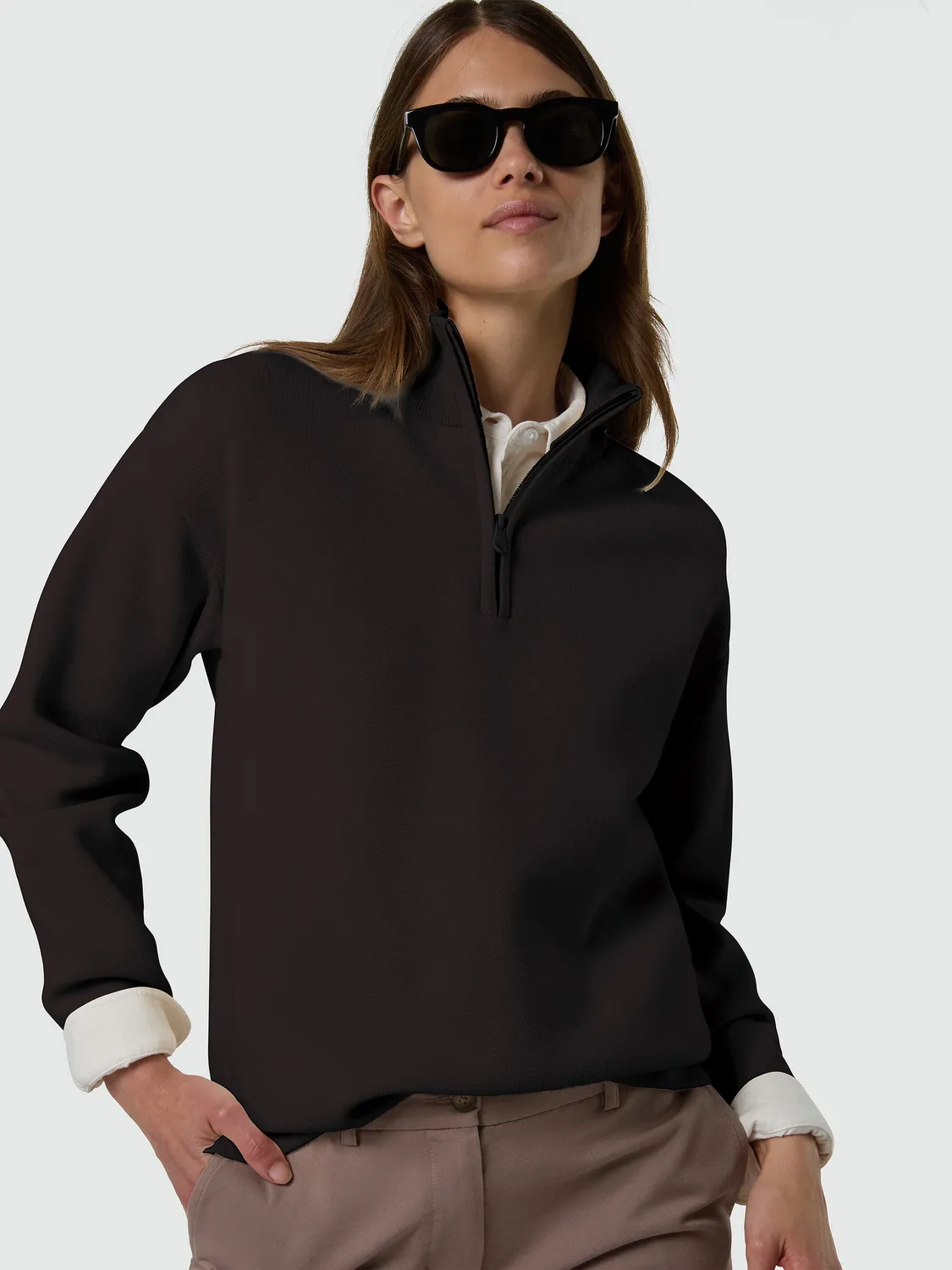 North Sails pull col montant laine-viscose blanc hiver