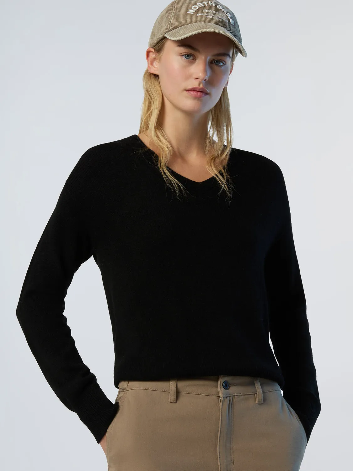 North Sails Saddle Shoulder pull col V cachemire