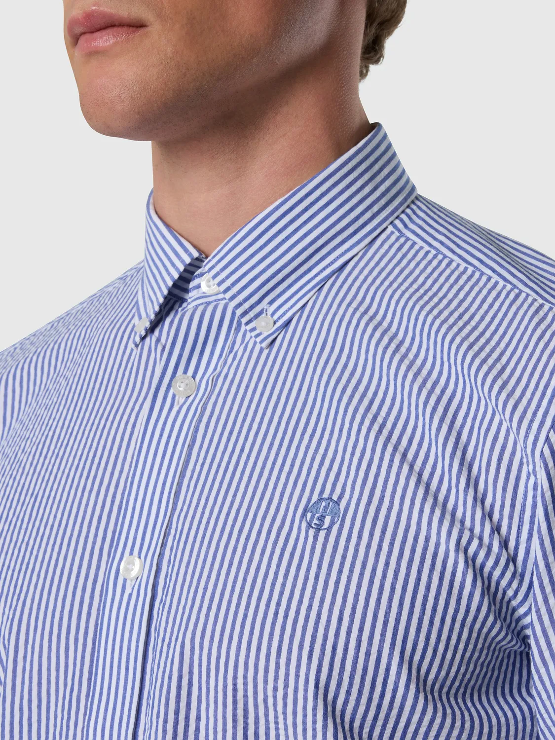 North Sails chemise seersucker rayée homme coton