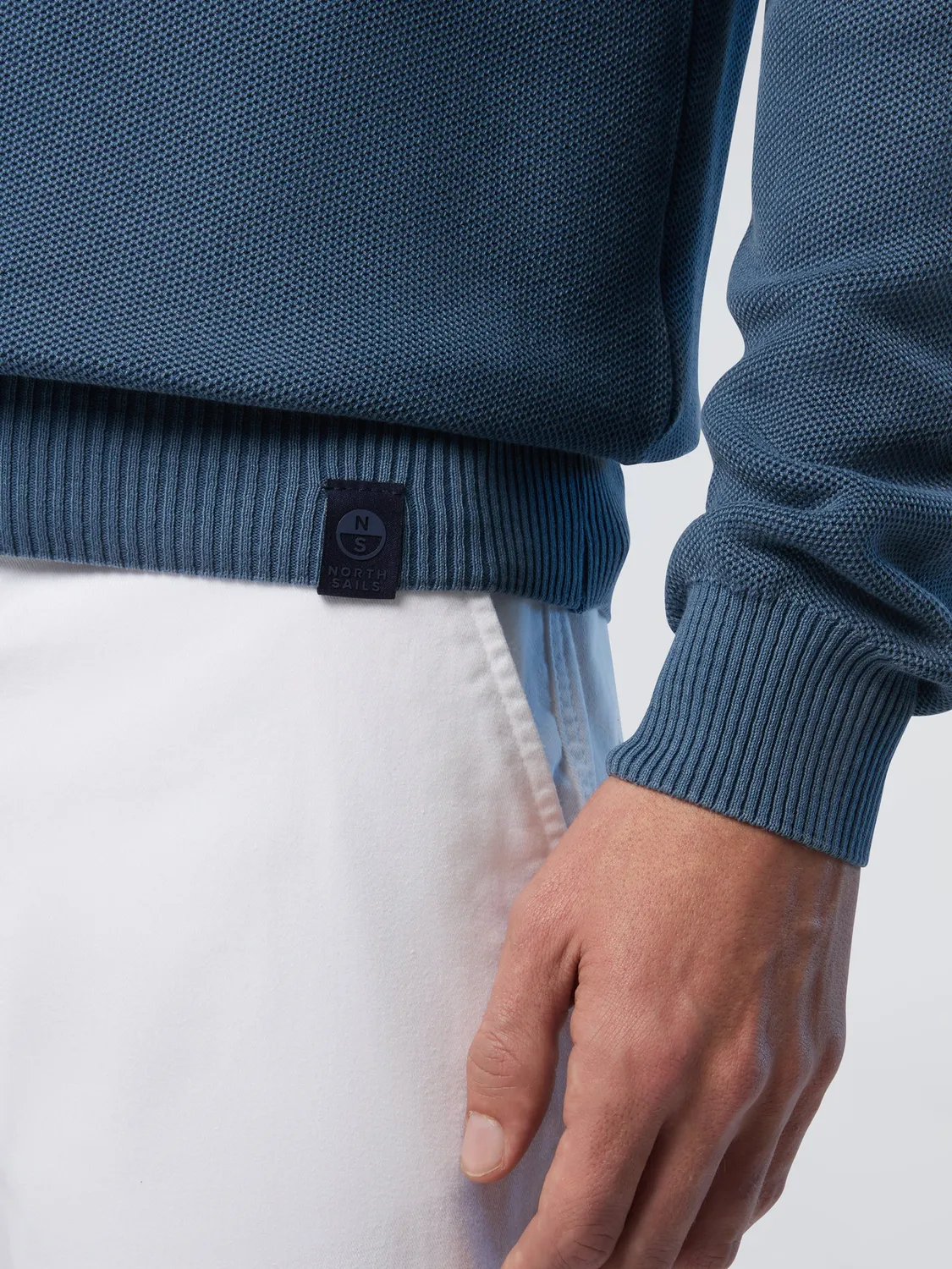 North Sails Honeycomb pull col rond homme denim
