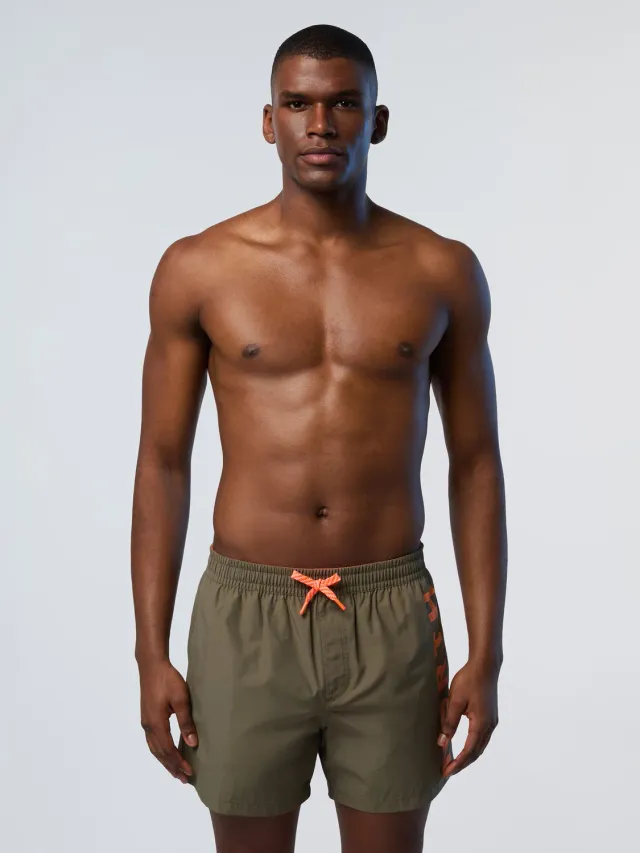 North Sails short bain imprimé vertical nylon recyclé