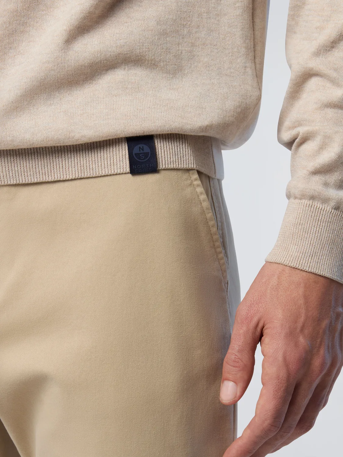 North Sails pull col rond coton bio logo