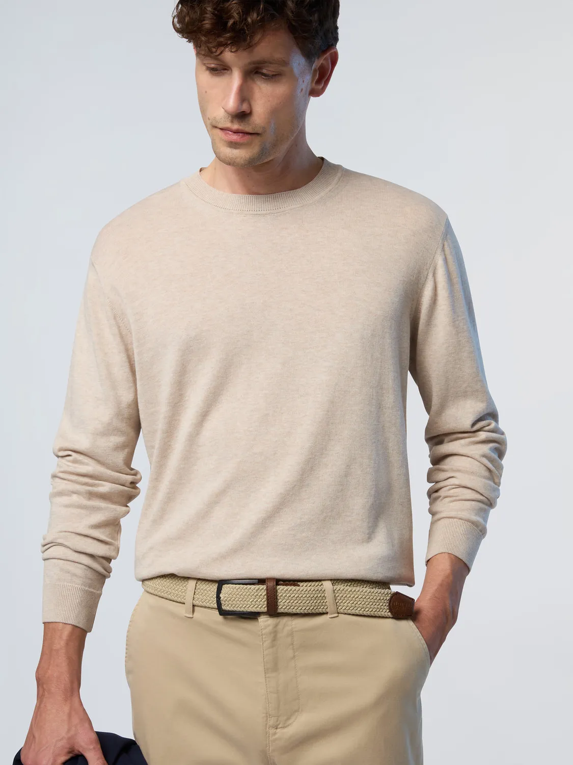 North Sails pull col rond coton bio logo
