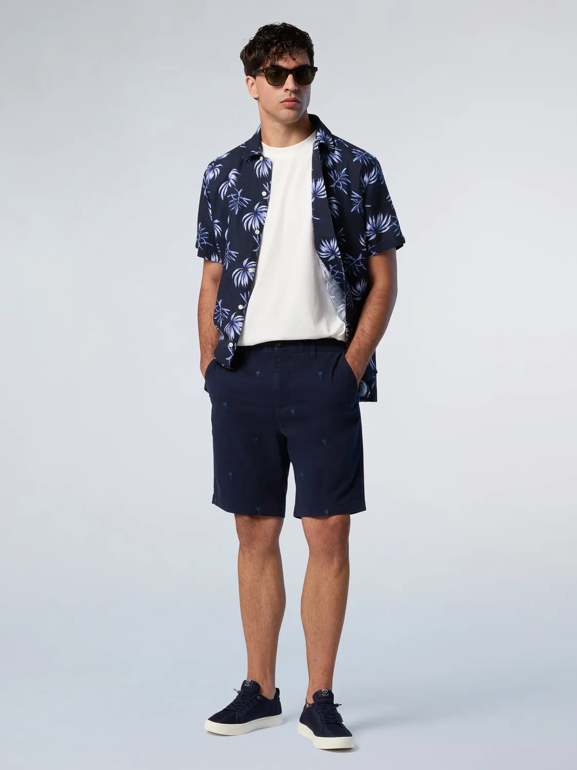 North Sails chemise bowling tropicale lin homme