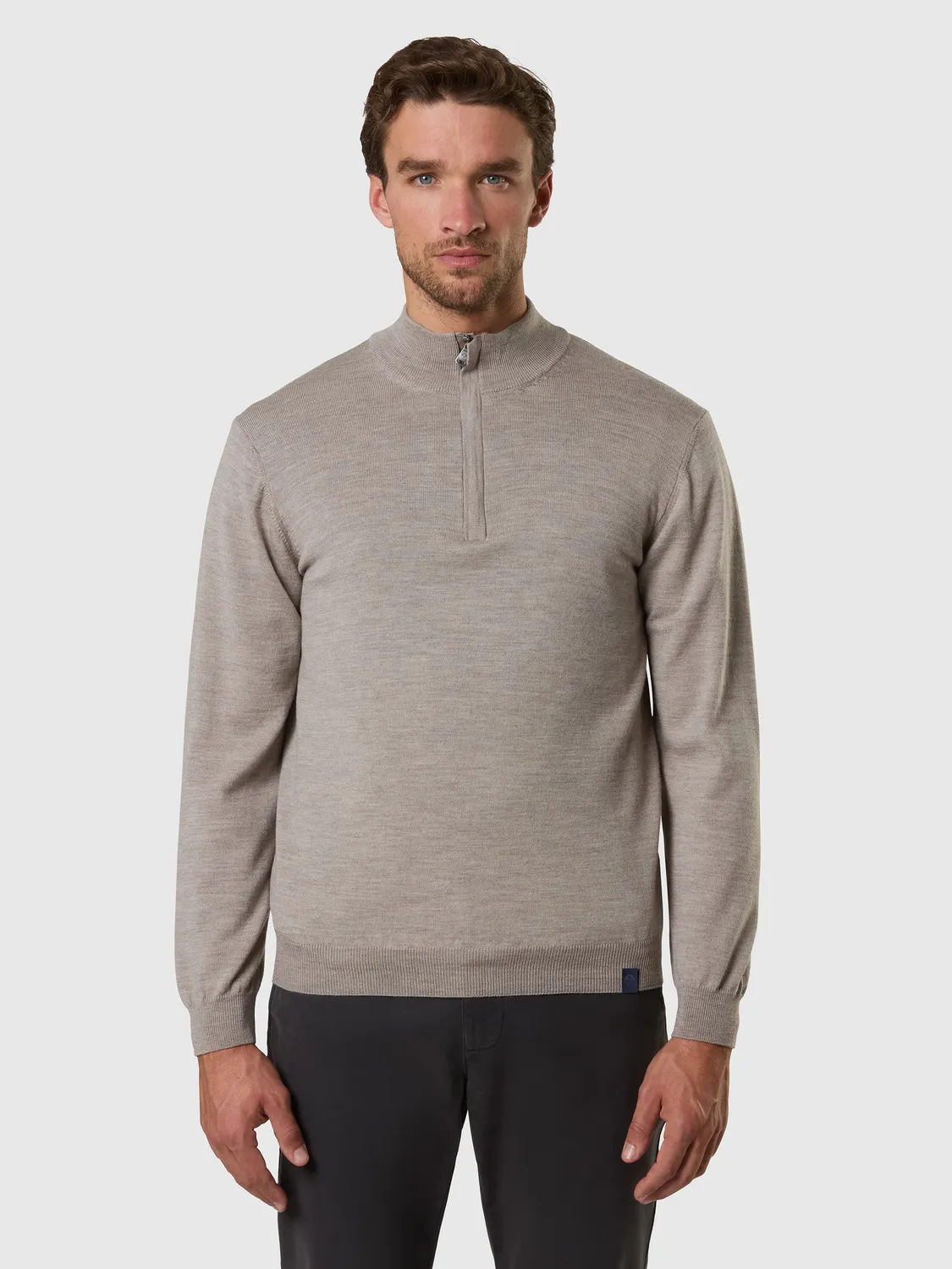 North Sails pull demi-zip mérinos homme fossil