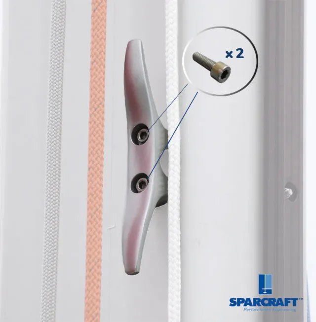 Sparcraft 40722130043 Taquet 130 anodisé avec fixations