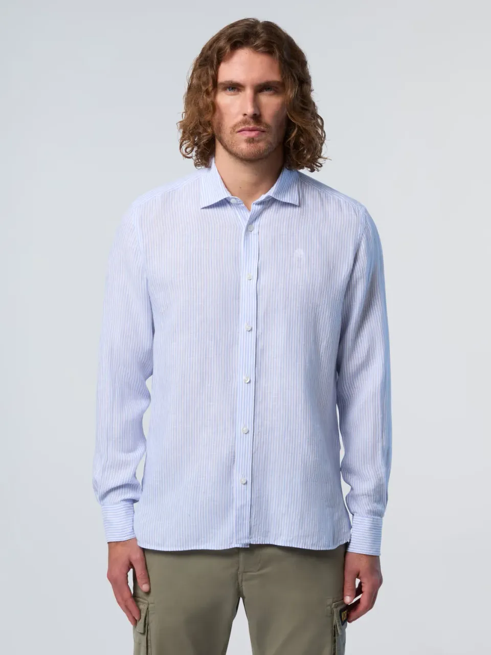 North Sails Classic Stripe chemise lin rayée lin européen