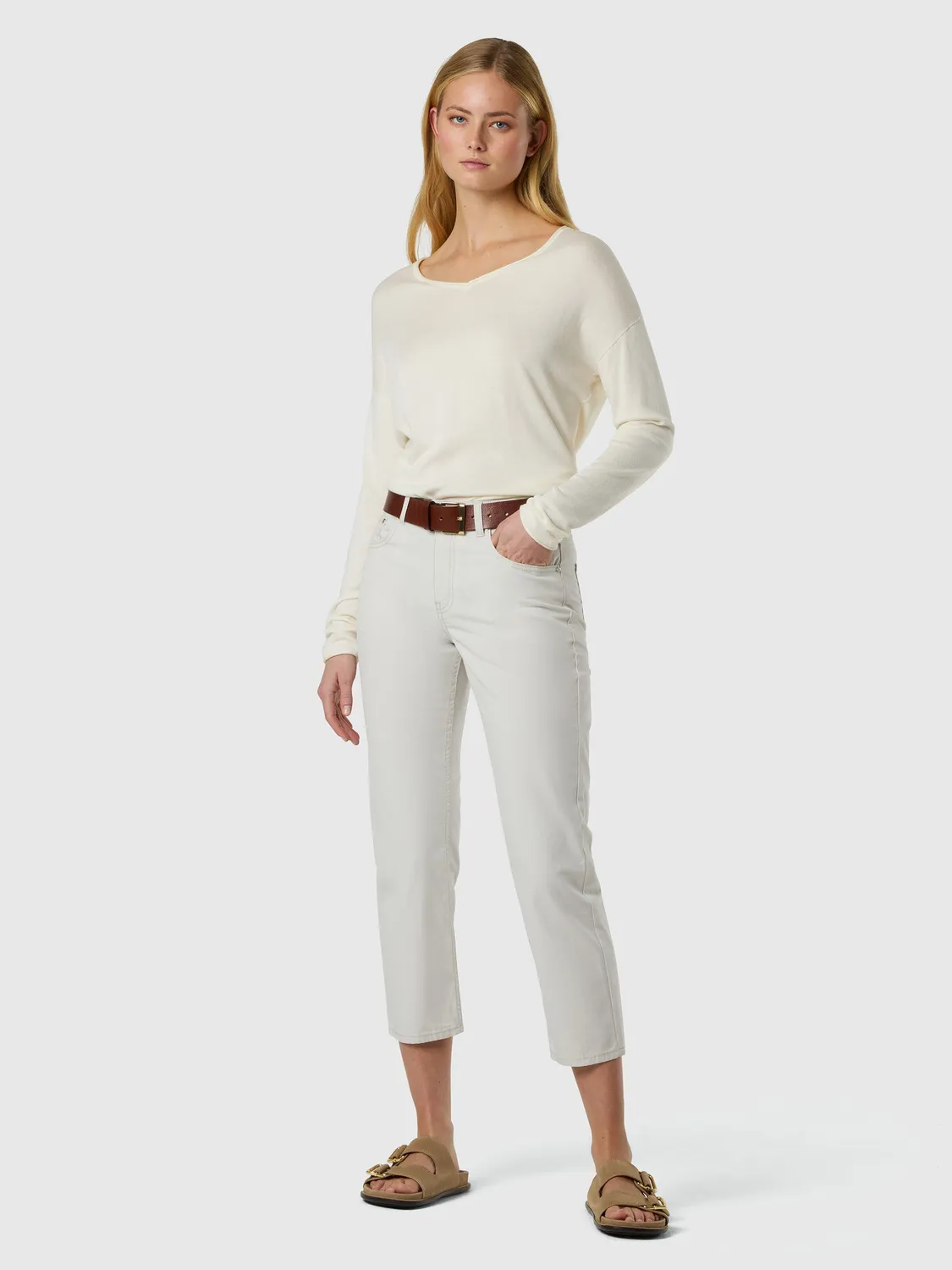 North Sails pantalon 5 poches coton Tencel Marshmallow
