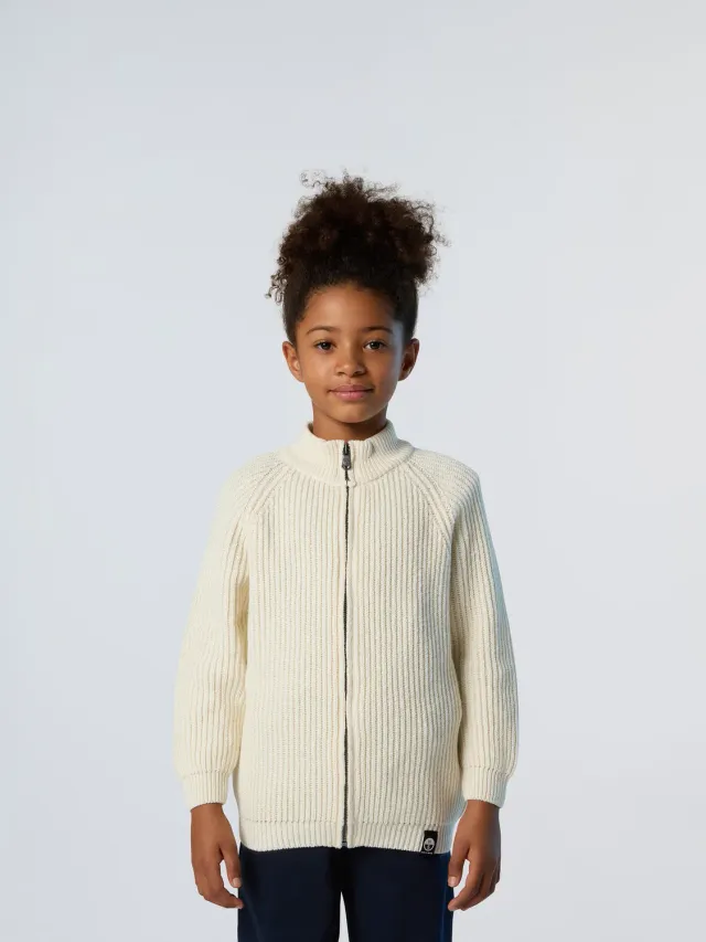 North Sails pull zippé côtelé enfant laine recyclée