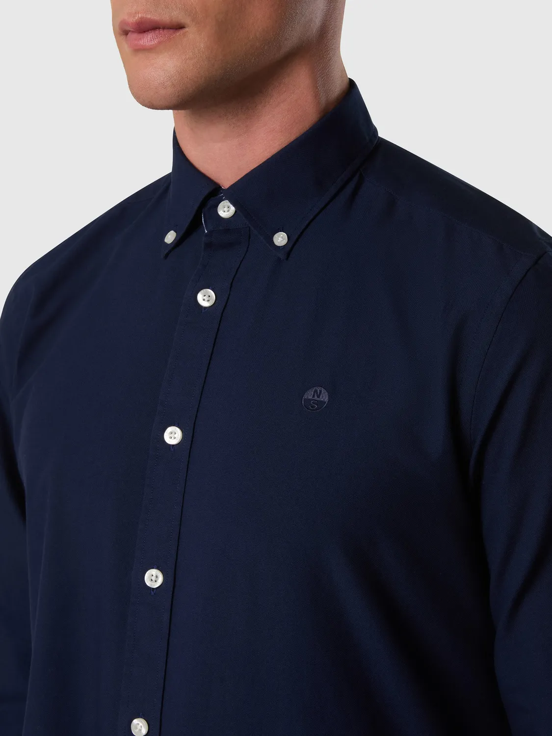 North Sails Oxford chemise col bouton bleu marine coton