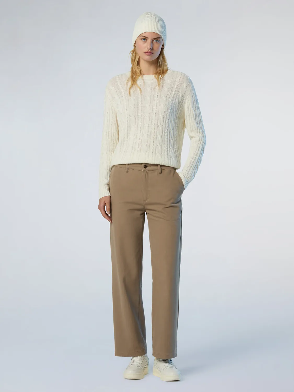 North Sails Crew-Neck Cable-Knit pull torsadé cachemire