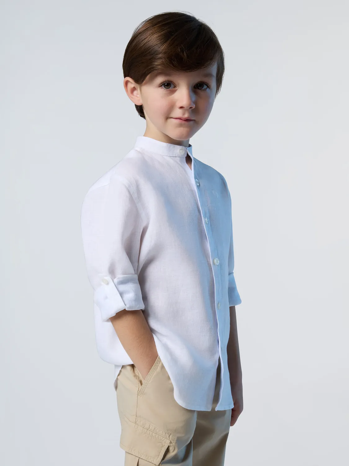North Sails chemise enfant col mandarin lin européen