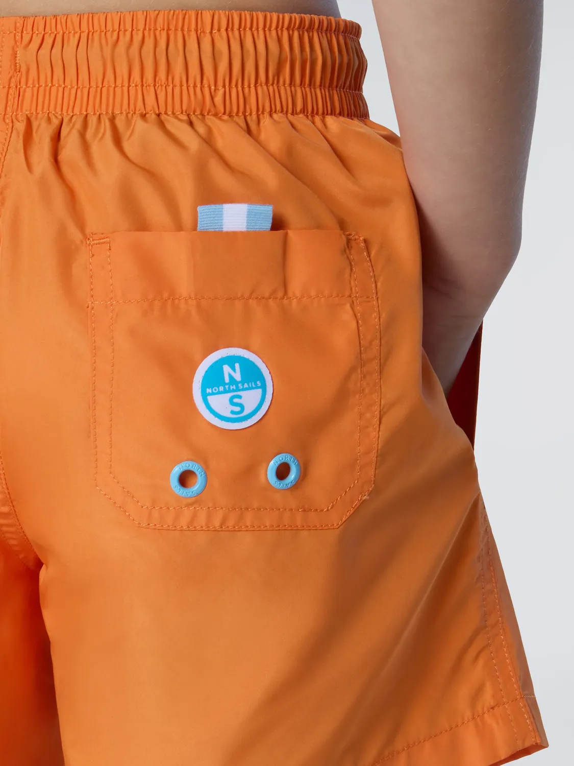 North Sails short de bain enfant imprimé vertical orange
