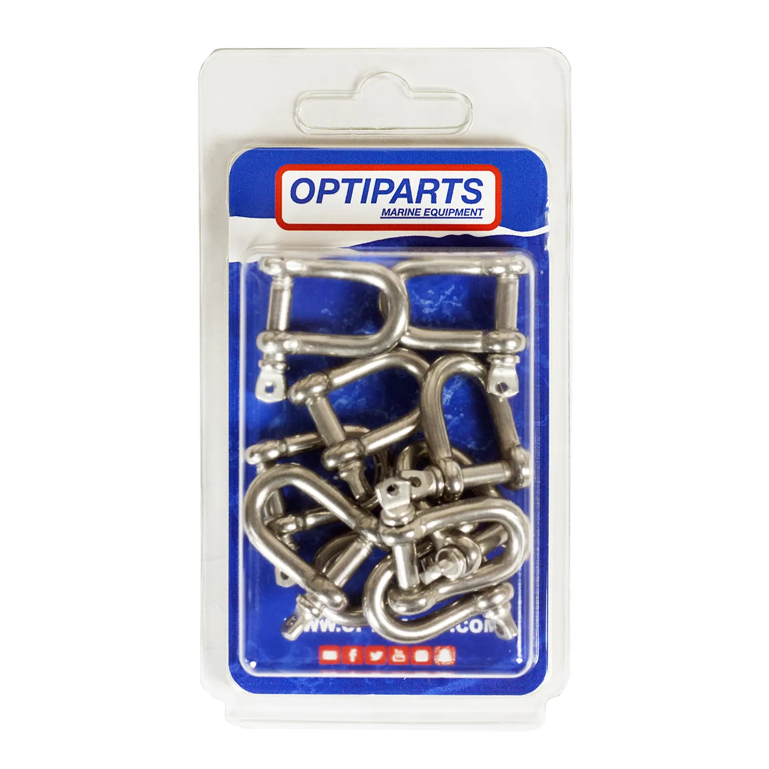 Optiparts EX2755-10 manilles D inox 5 mm lot de 10