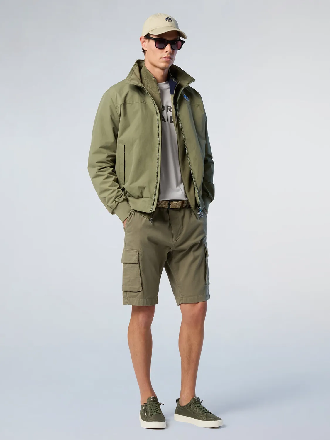 North Sails America short cargo gabardine coton bio