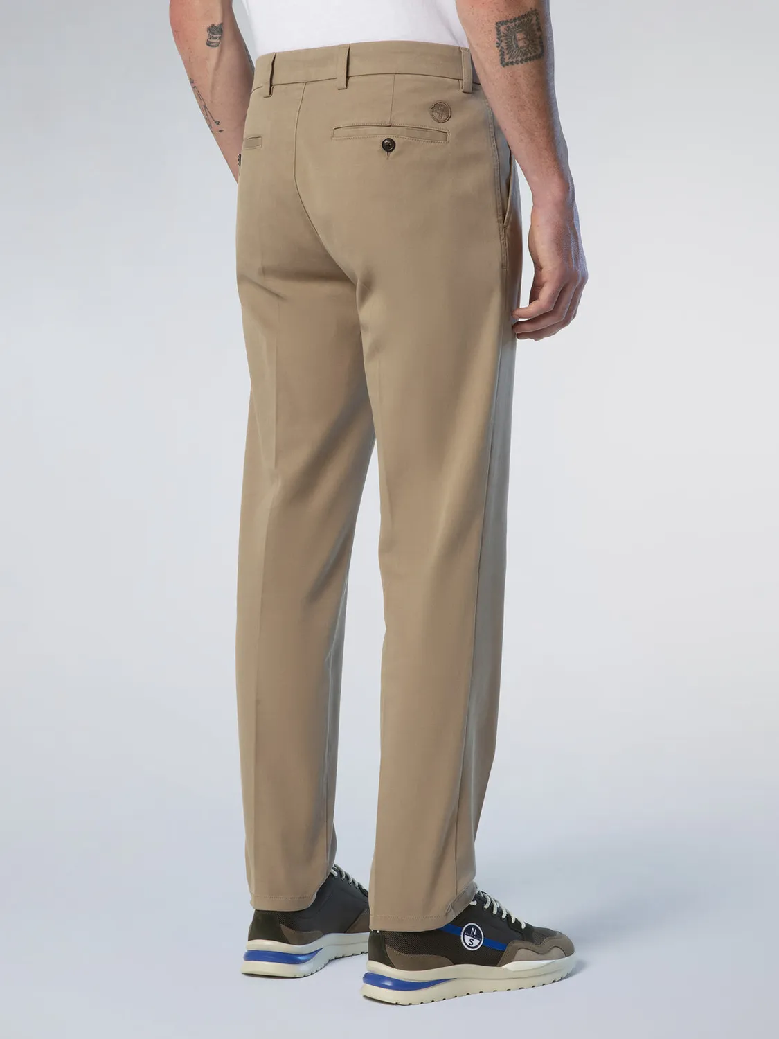 North Sails Defender chino gabardine plisé slim coton bio