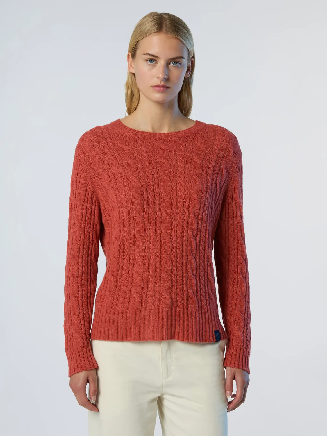 North Sails Crew-Neck Cable-Knit pull torsadé cachemire