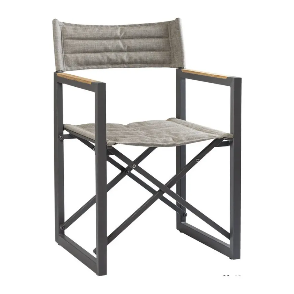 ARC The Square chaise pliante alu teck grise Batyline