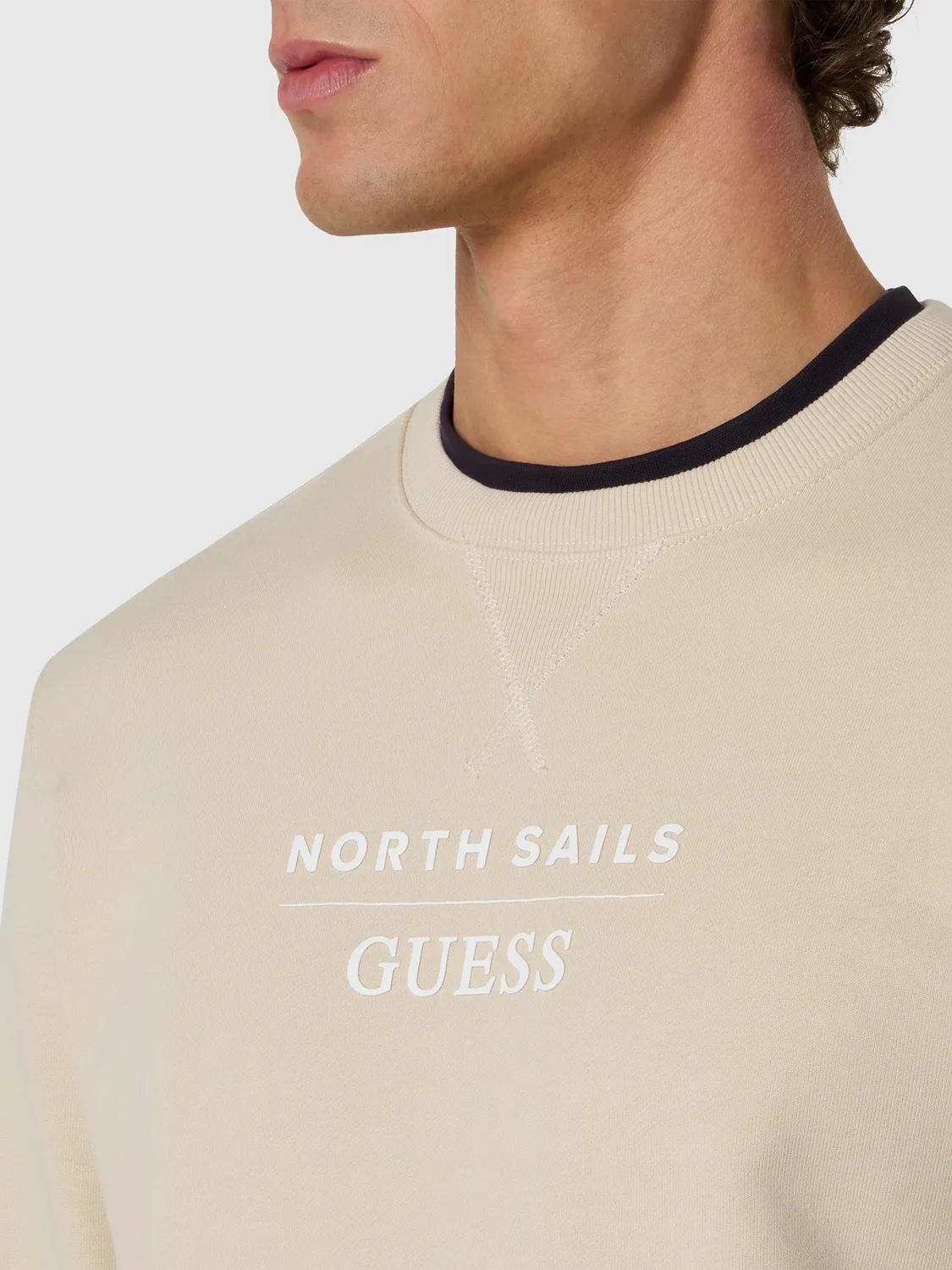 North Sails Guess sweat col rond homme bleu marine régulier