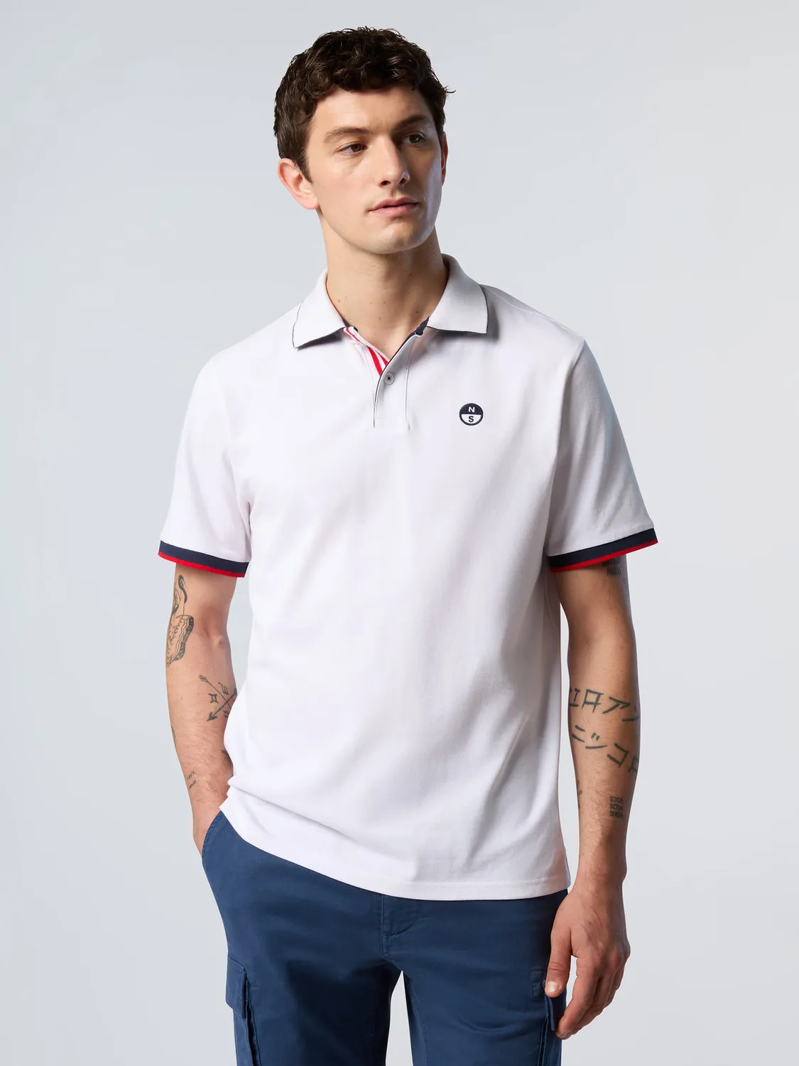 North Sails Striped Placket polo coton bio piqué