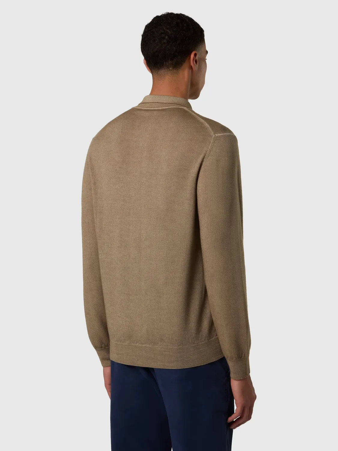 North Sails pull polo mérinos lavé homme chino beige