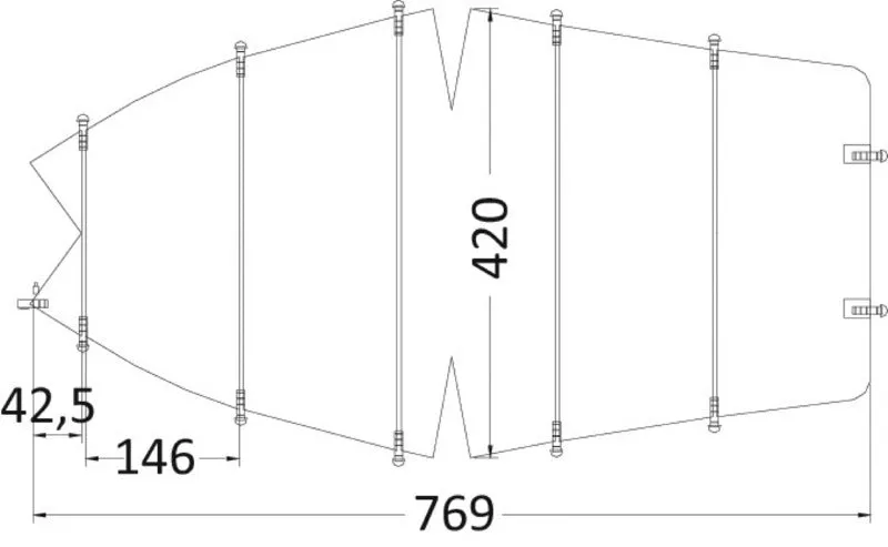 Easysea bâche universelle 630/710x260 cm grise 300D imperméable