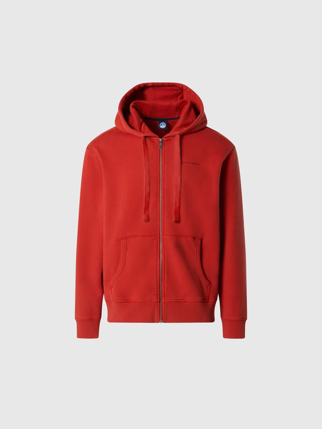 North Sails hoodie délavé capuche rouille coton