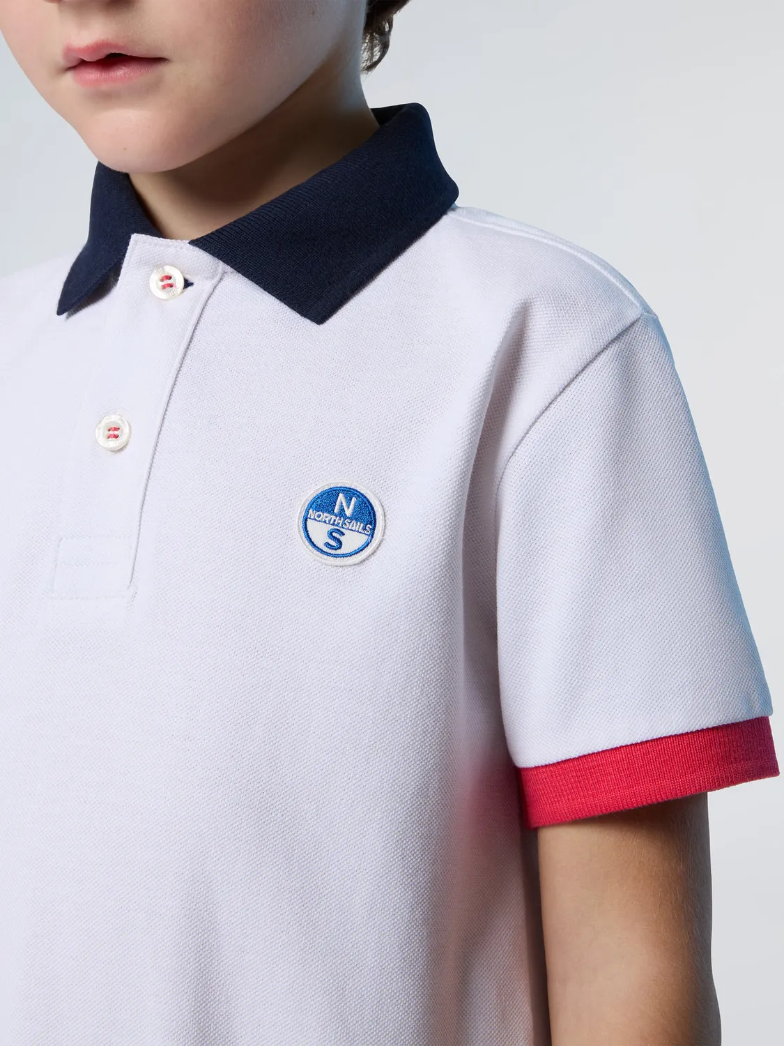 North Sails polo enfant coton bio liserés couleur