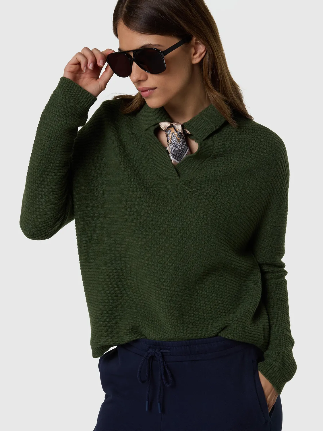 North Sails Mariner pull col montant femme vert lierre chaud