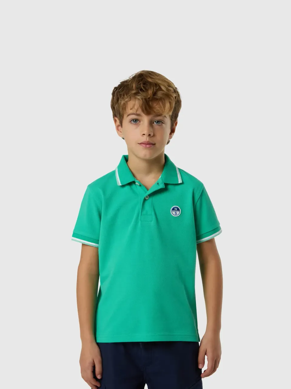 North Sails polo patch logo coton bio enfant rayé