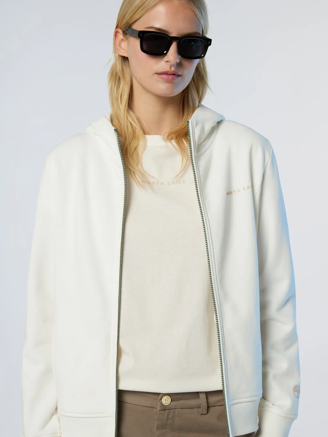 North Sails Full-zip hoodie with tonal logo sweat zippé
