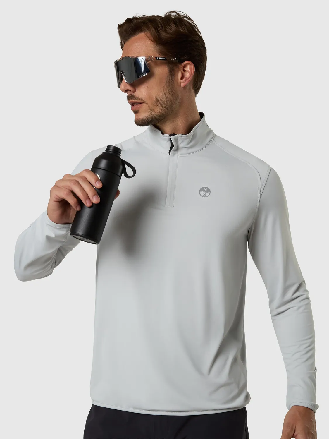 North Sails sweat demi-zip anti-UV gris homme