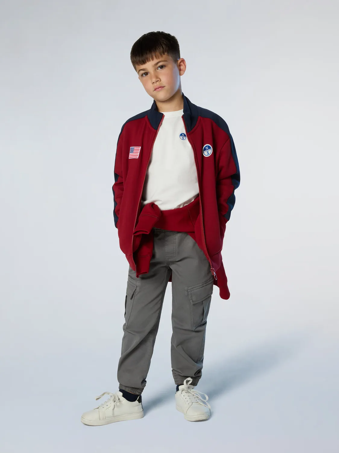North Sails sweat zippé drapeau US coton bio