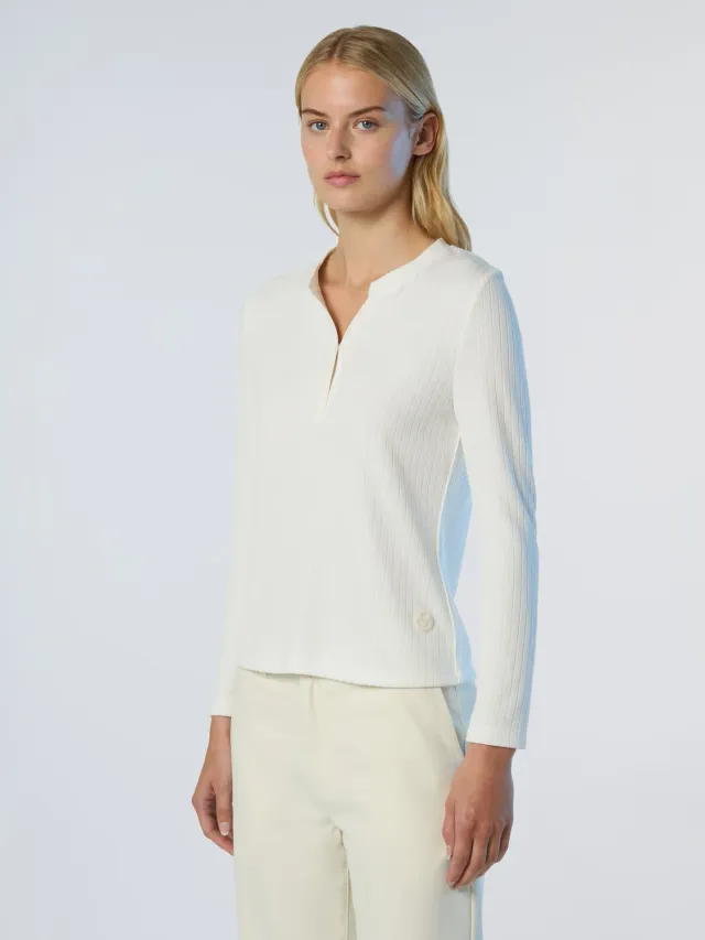 North Sails Ribbed Jersey Henley haut côtelé viscose