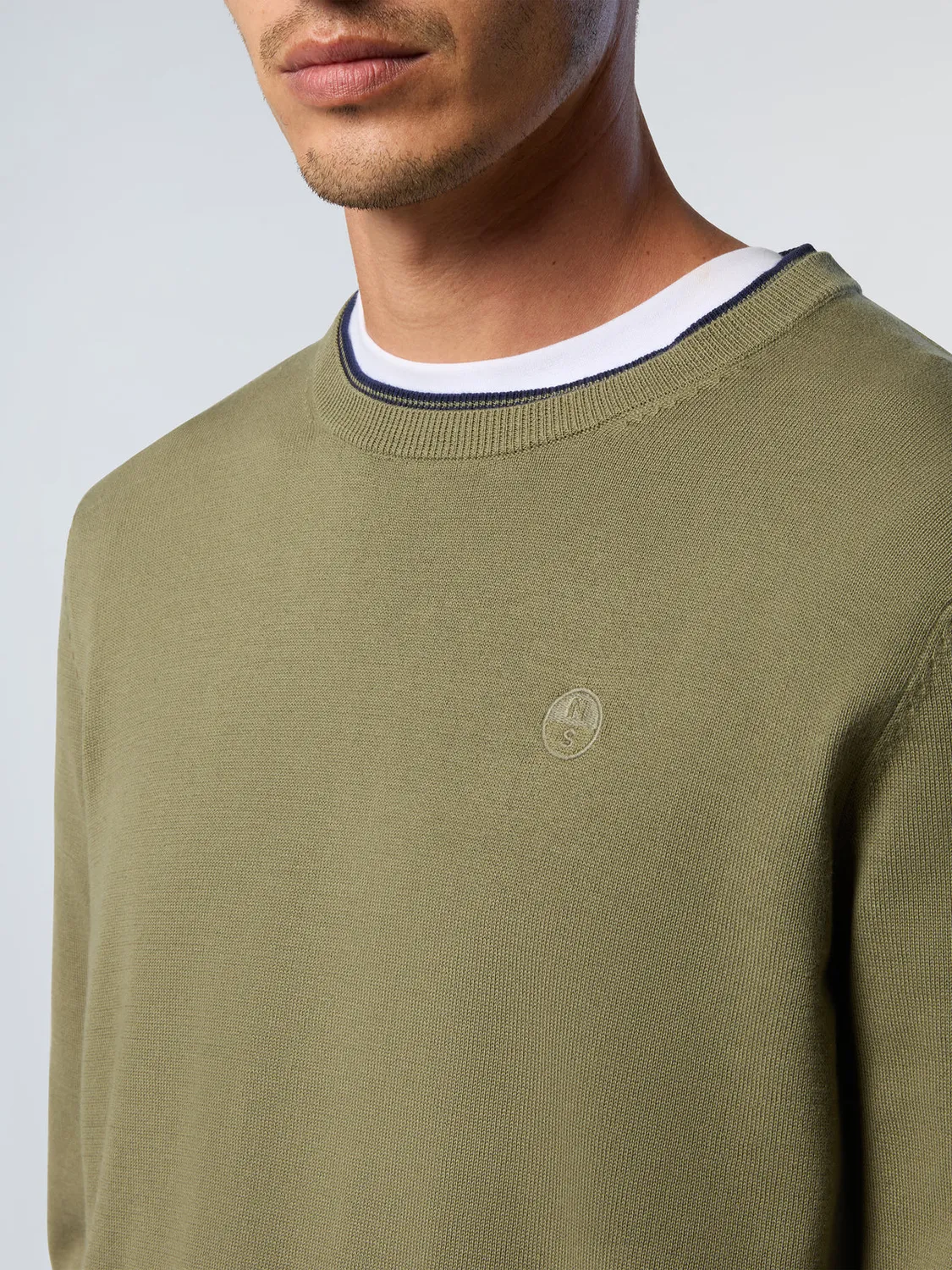 North Sails pull col rond coton bio logo brodé