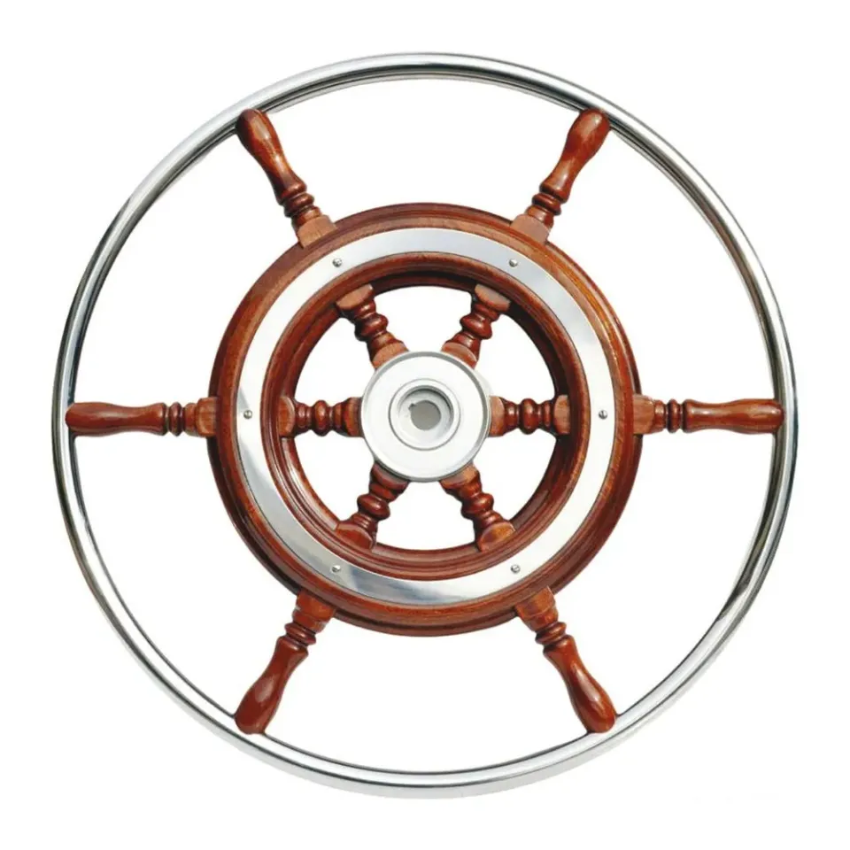 Roue de Barre Inox 42 cm Moyeu Laiton